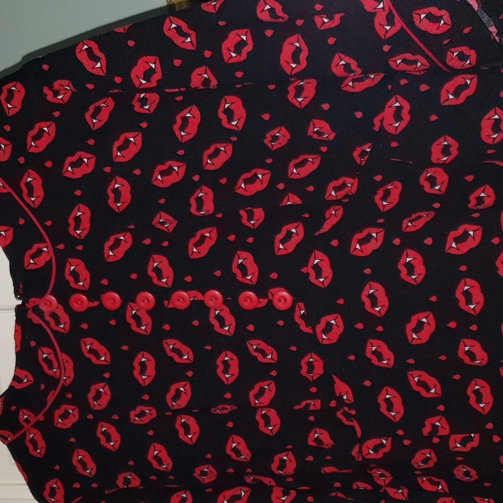 Vampire lip and blood drip Hell Bunny dress